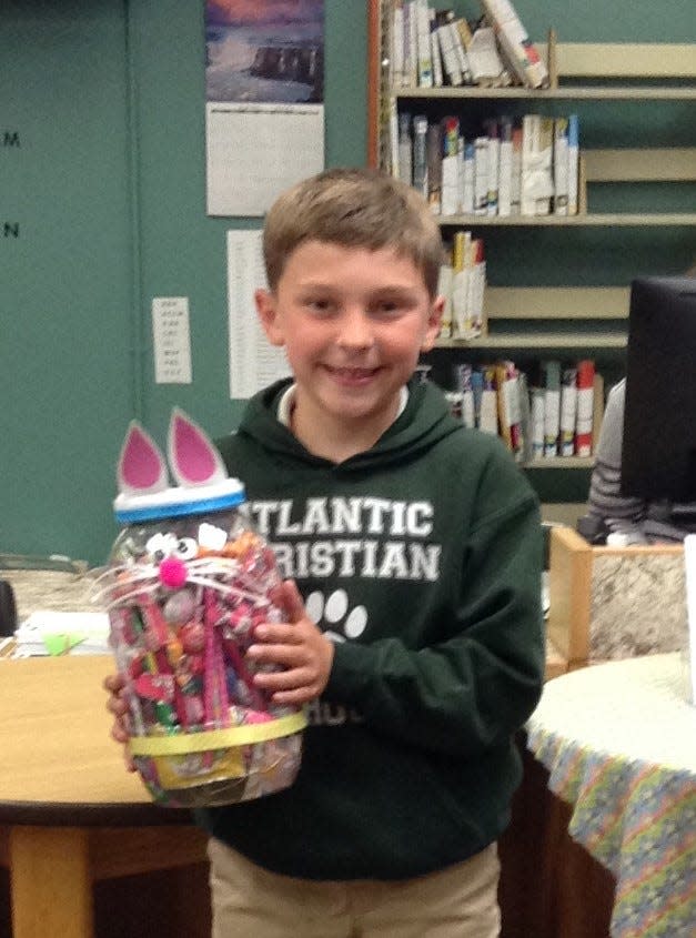 Brennen Meyer, 9, of Egg Harbor Township, won the Spring Candy Counting Contest at the Egg Harbor Township branch of the Atlantic County Library System.