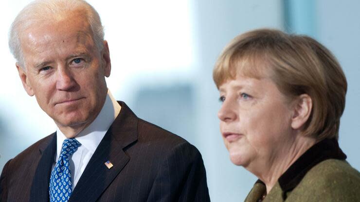 Im Februar 2013 empfing Bundeskanzlerin Angela Merkel den damaligen US-Vizepräsidenten im Kanzleramt – demnächst könnte Joe Biden als neuer US-Präsident anreisen. Foto: dpa