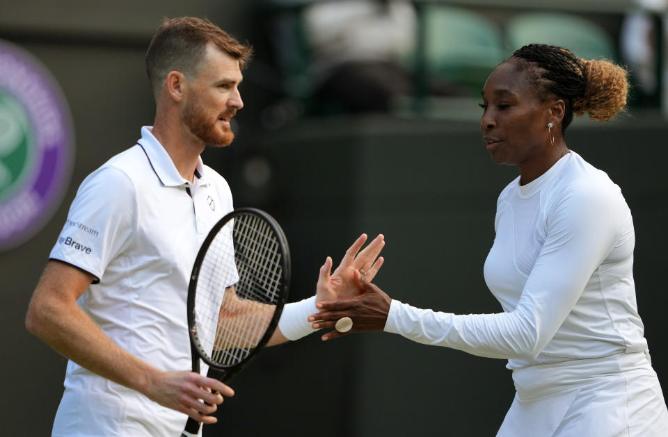 Jamie Murray and Venus Williams, pictured here in action at Wimbledon.