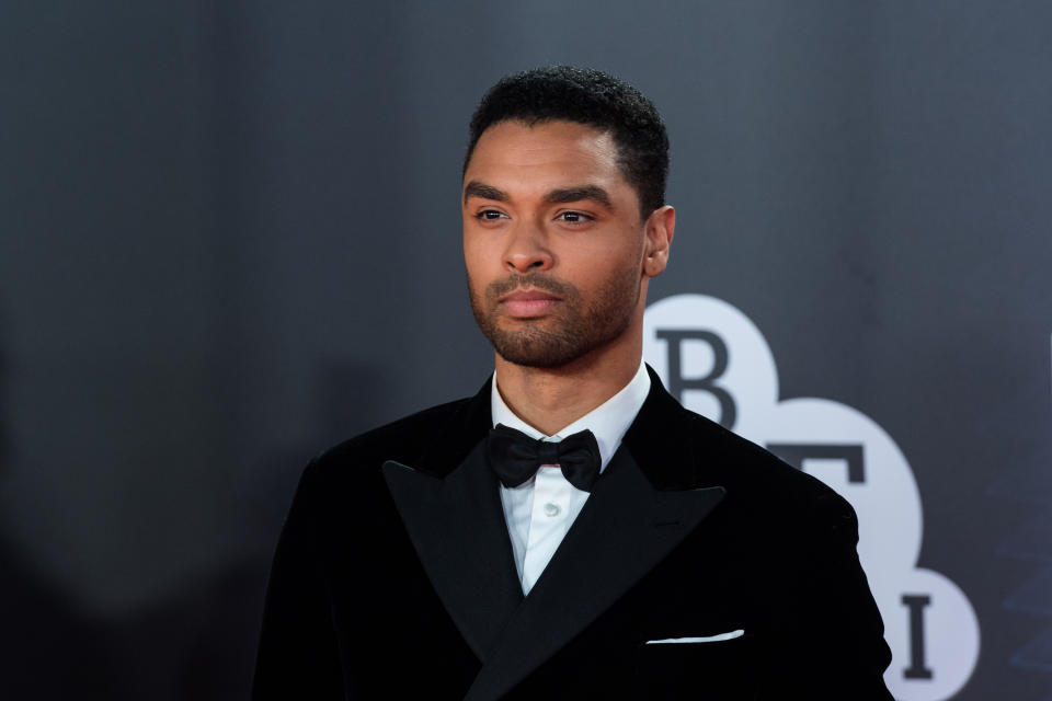 LONDON, UNITED KINGDOM - OCTOBER 17: Actor Rege-Jean Page attends the European premiere of 'The Tragedy of Macbeth' at the Royal Festival Hall during Closing Night Gala of the 65th BFI London Film Festival in London, United Kingdom on October 17, 2021. (Photo by Wiktor Szymanowicz/Anadolu Agency via Getty Images)