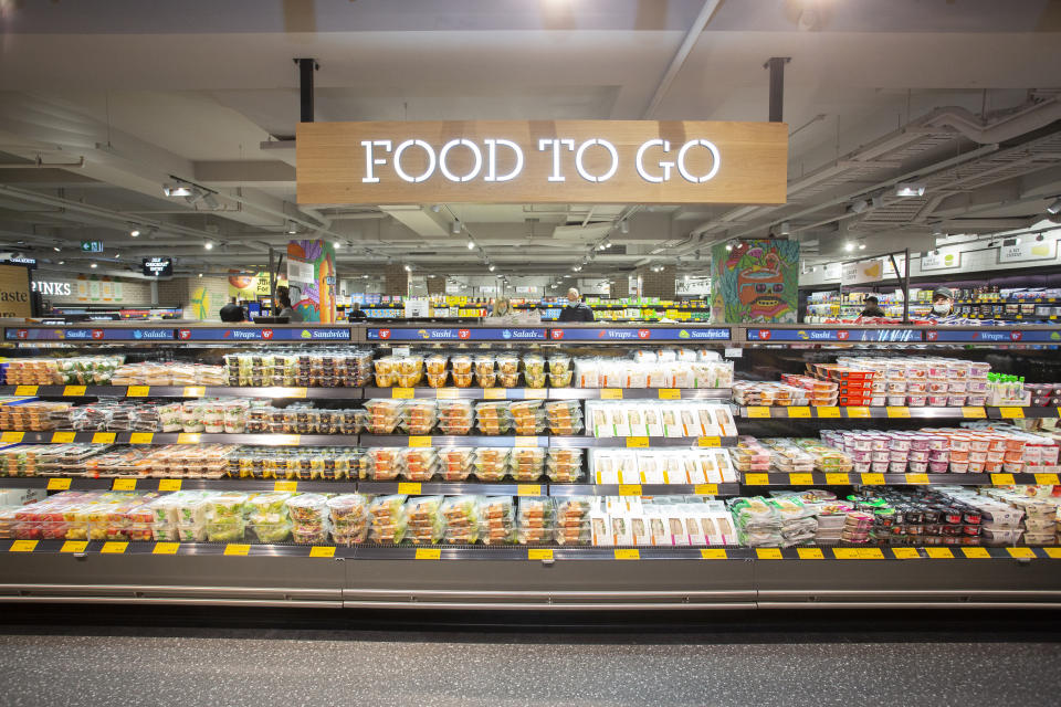 The Food to Go display at the new Aldi corner store.