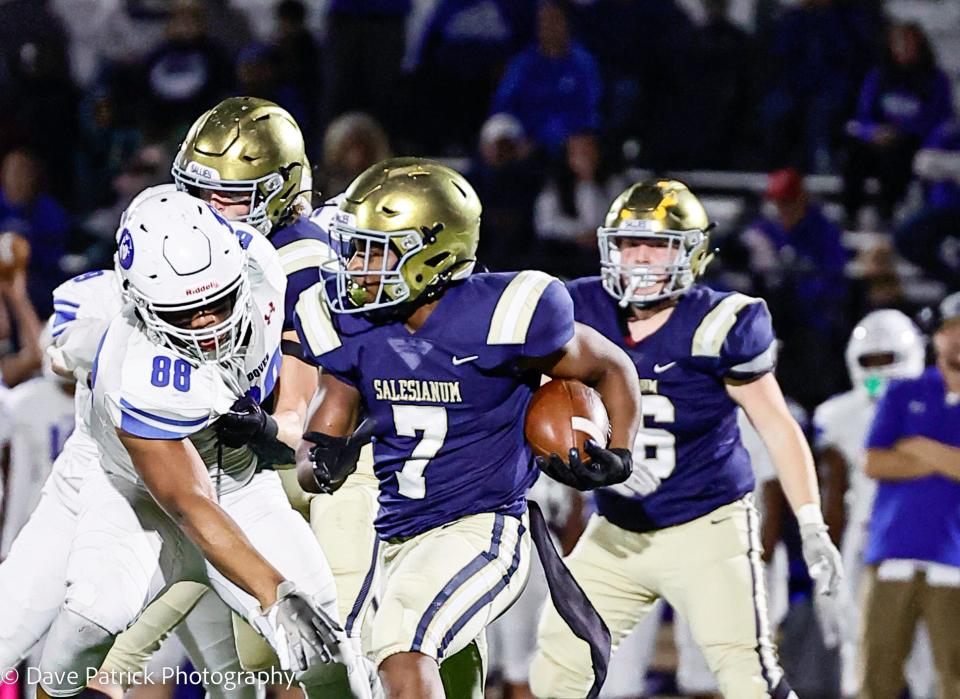 Running back Andrew Ransome (7) is among many experienced returnees at Salesianum.