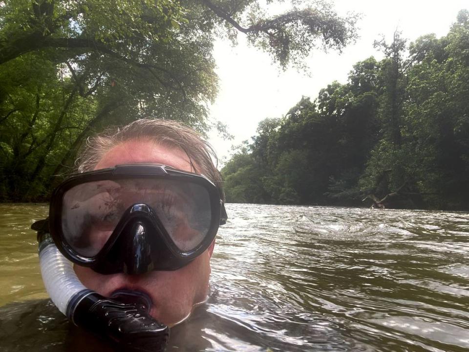 The NC Wildlife Resources Commission has created a Blue Ridge Snorkel Trail to encourage underwater recreation in the mountains of North Carolina, including this spot in the Catawba River in Marion.