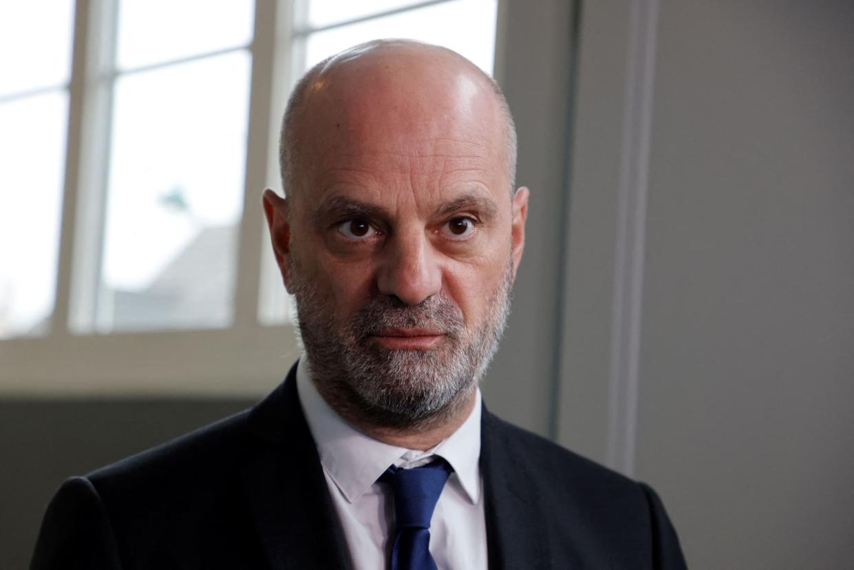 Le ministre de l'Éducation nationale, Jean-Michel Blanquer, lors d'une visite dans une école à Ormesson-sur-Marne le 3 décembre 2021 - Ludovic Marin - AFP