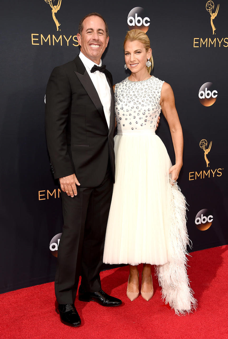 <p>Jerry Seinfeld and Jessica Seinfeld arrive at the 68th Emmy Awards at the Microsoft Theater on September 18, 2016 in Los Angeles, Calif. (Photo by AP Images)</p>