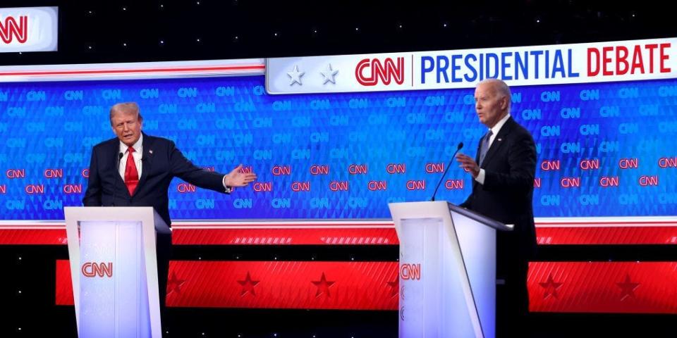 Trump and Biden at the presidential debate