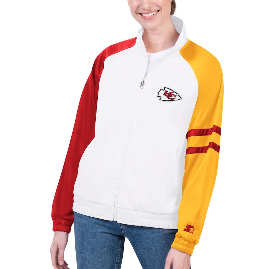 <p><a href="https://go.redirectingat.com?id=74968X1596630&url=https%3A%2F%2Fwww.fanatics.com%2Fnfl%2Fkansas-city-chiefs%2Fkansas-city-chiefs-starter-womens-curve-ball-raglan-full-zip-track-jacket-white%2Fo-3538%2Bt-25823603%2Bp-6877668706098%2Bz-9-423627745%3F_ref%3Dp-DLP%253Am-GRID%253Ai-r1c1%253Apo-4&sref=https%3A%2F%2Fwww.thepioneerwoman.com%2Fholidays-celebrations%2Fa45362105%2Ftaylor-swift-halloween-costumes%2F" rel="nofollow noopener" target="_blank" data-ylk="slk:Shop Now;elm:context_link;itc:0;sec:content-canvas" class="link rapid-noclick-resp">Shop Now</a></p><p>Kansas City Chiefs Full-Zip Track Jacket</p><p>fanatics.com</p><p>$84.99</p>