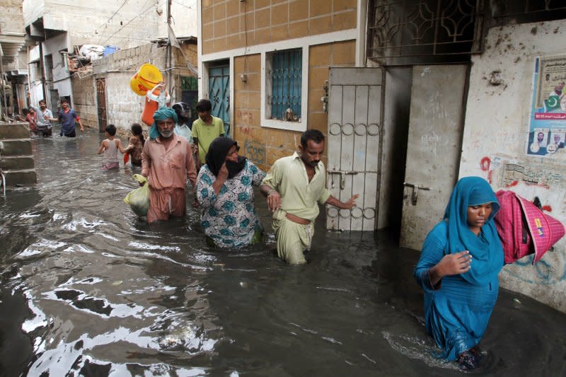 巴基斯坦大城喀拉蚩（Karachi）日前發生嚴重水災（AP）