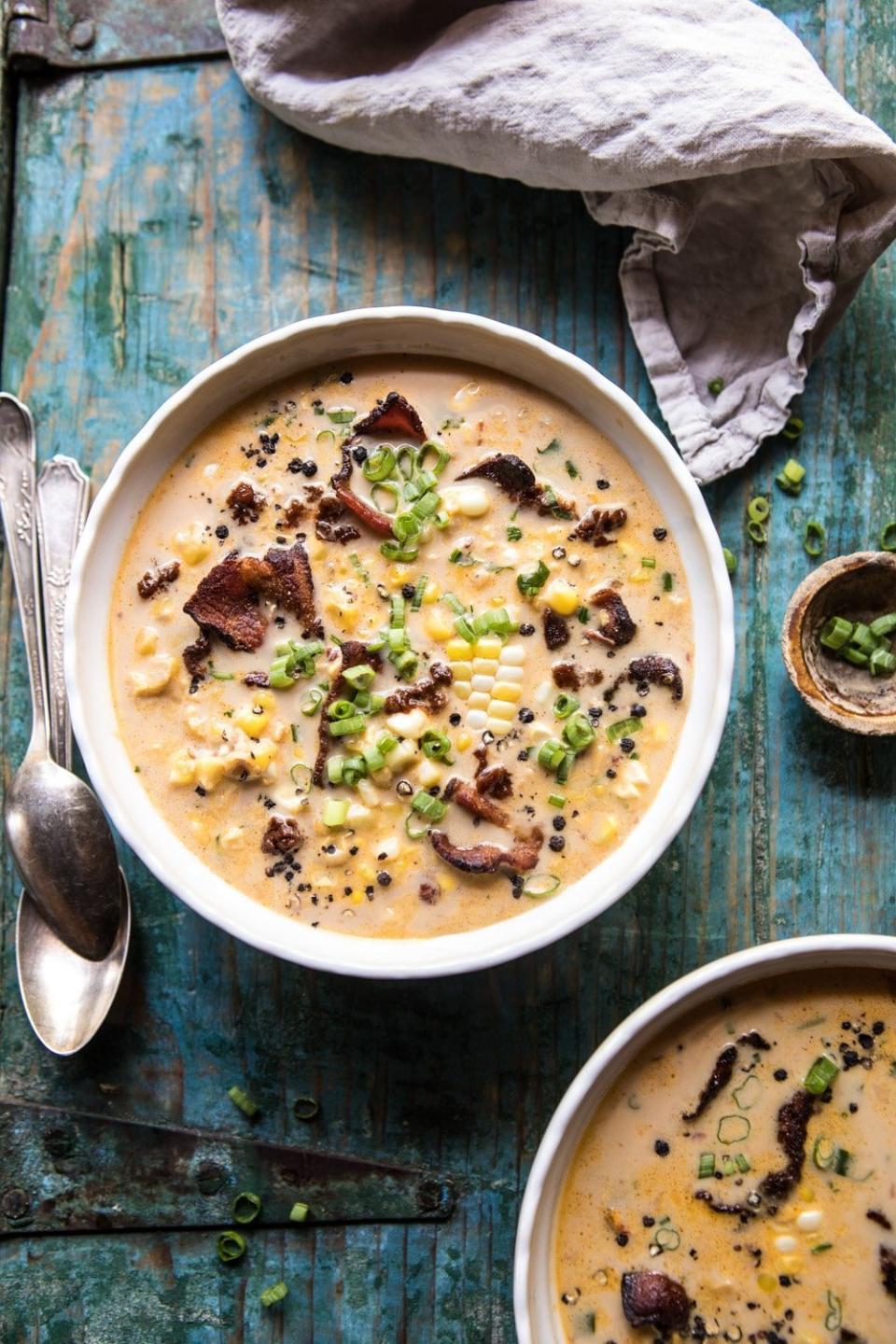 <strong>Get the ﻿<a href="https://www.halfbakedharvest.com/instant-pot-chipotle-cheddar-corn-chowder/" target="_blank" rel="noopener noreferrer">Instant Pot Chipotle Cheddar Corn Chowder</a> recipe from Half Baked Harvest</strong>