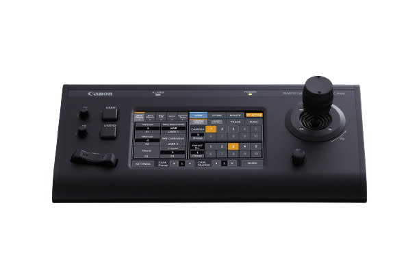 圖／Canon CR-N500 同時支援Canon RC IP100 控盤(選購)以及Roland, Skaarhoj等知名大廠控盤。