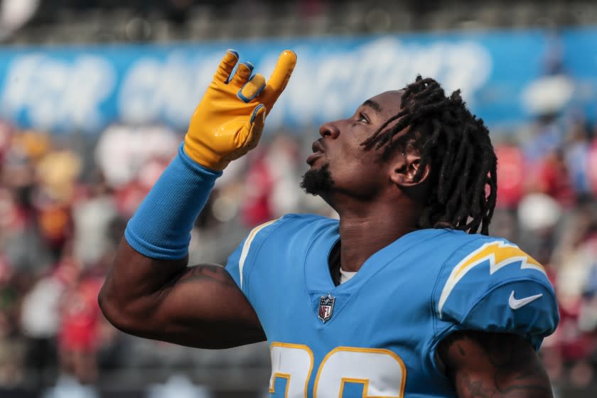 Inglewood, CA, Sunday, August 22, 2021 - Los Angeles Chargers cornerback Asante Samuel Jr.