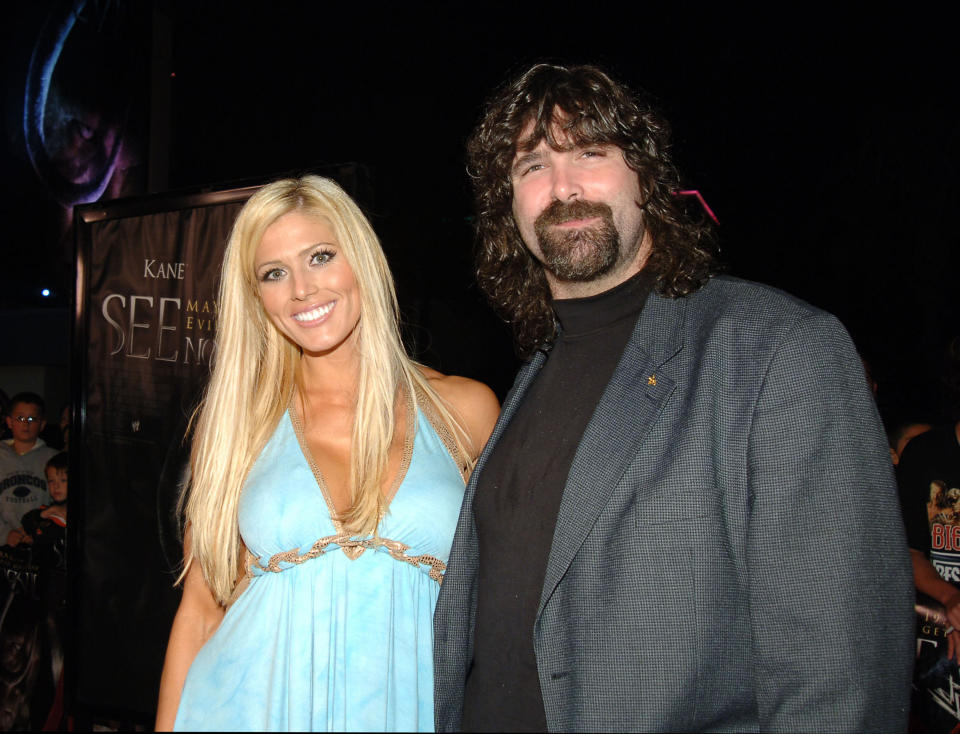 Torrie Wilson, WWE Diva and Mick Foley, WWE Raw Superstar (Photo by J.Sciulli/WireImage for LIONSGATE)