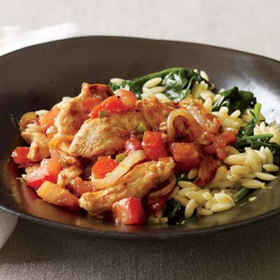 Spicy Chicken with Spanish Orzo