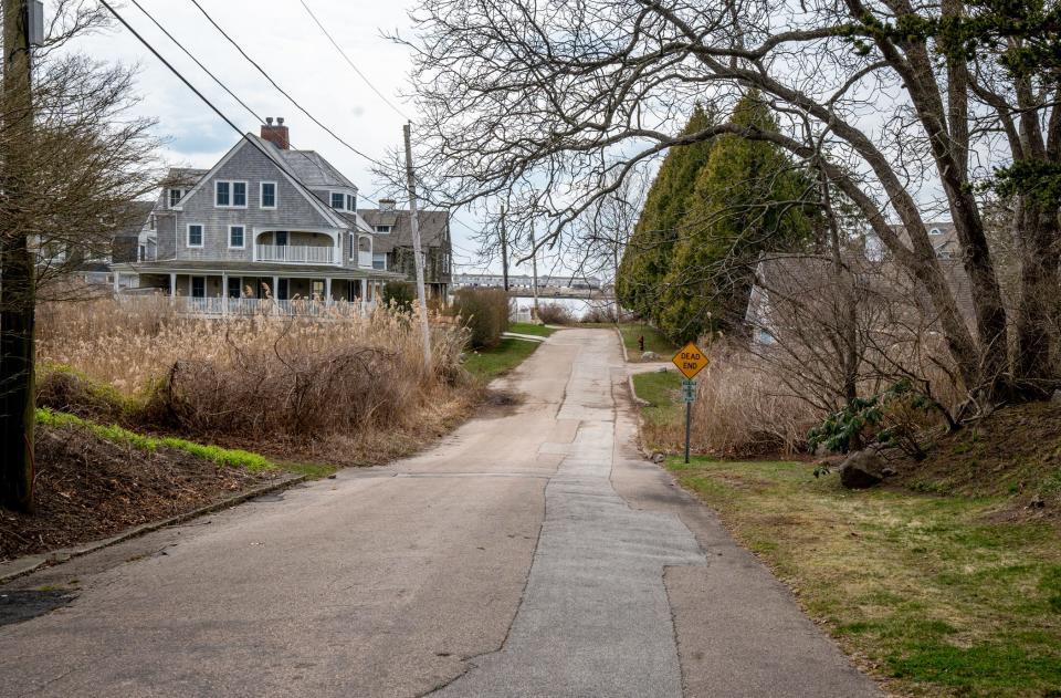 The southern end of Waters Edge Road, where there is a public boat ramp and right of way. The Westerly Harbor Commission wants to add parking there, and neighbors are opposed.