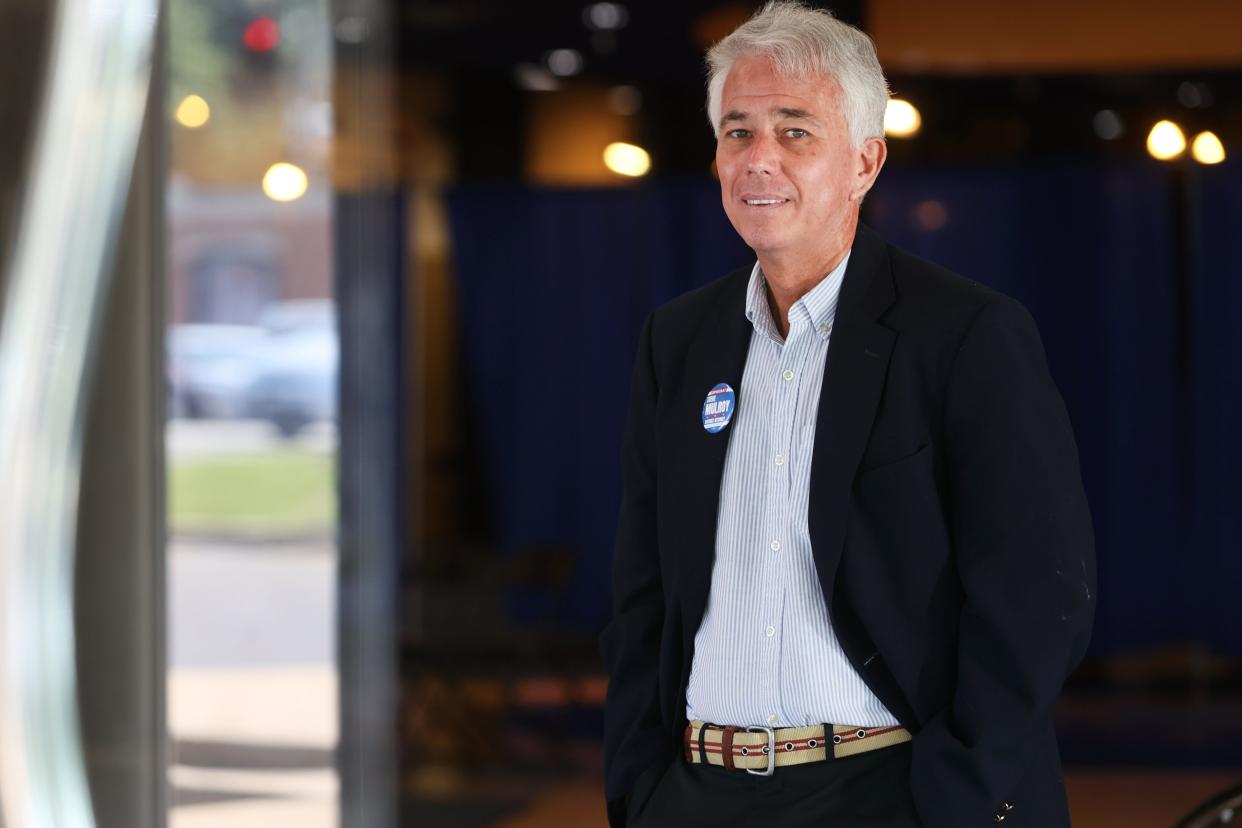 Steve Mulroy, who is running for Shelby County District Attorney, at his Poplar Avenue campaign headquarters on Tuesday, June 21, 2022. 