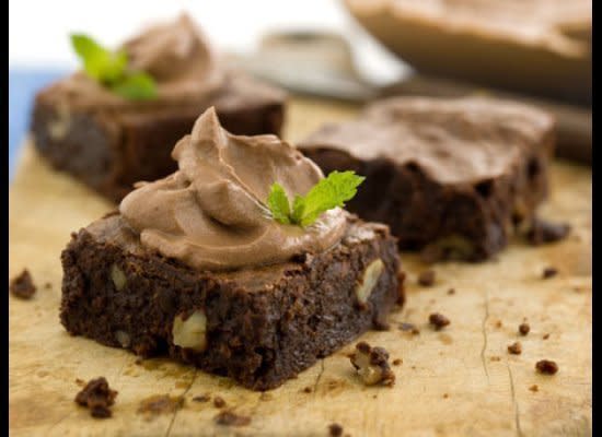 <strong>Get the <a href="http://www.huffingtonpost.com/2011/10/27/best-fudge-brownies_n_1057408.html" target="_hplink">Mint Ganache-Frosted Fudge Brownies recipe</a></strong>