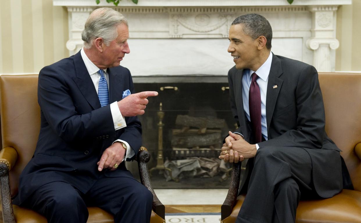 Prince Charles and Barack Obama in the Oval Office