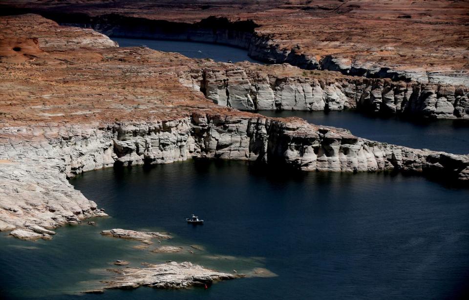 Lake Powell has been vastly reduced by relentless drought for more than a decade.