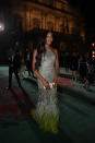 <p>Naomi ensured she was the belle of the ball in a feathery silver number by Atelier Versace.<br><i>[Photo: Getty]</i> </p>