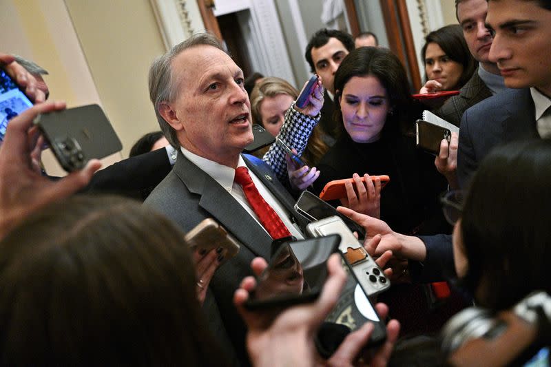 U.S. representatives gather to try to elect a new Speaker of the House at the U.S. Capitol in Washington