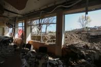 A view shows a damaged building following recent shelling in Shushi