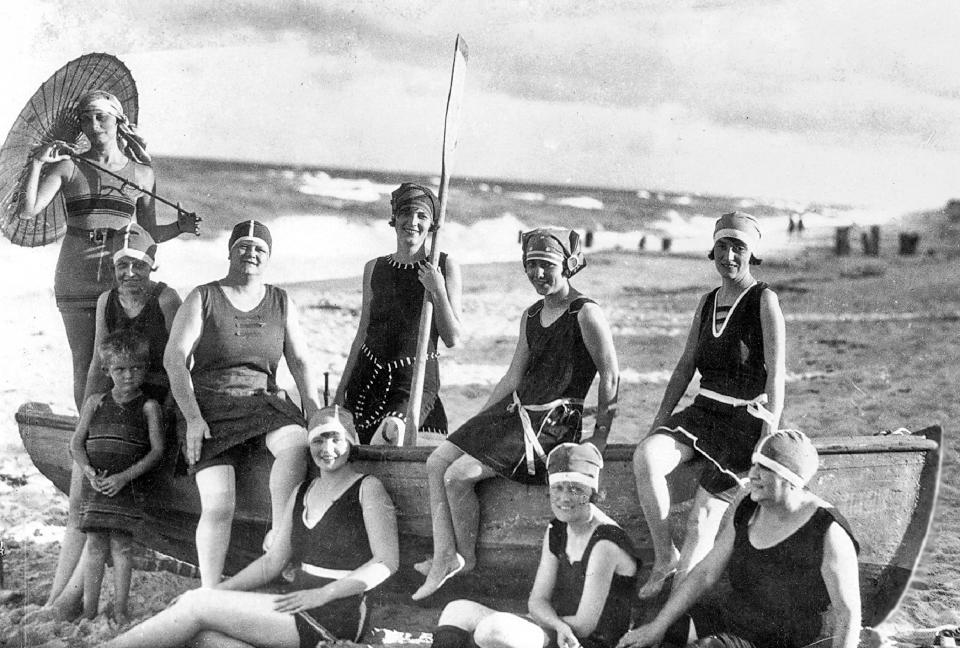 After the beach censor was relieved in 1929, women at The Breakers Beach began wearing more revealing bathing suits.