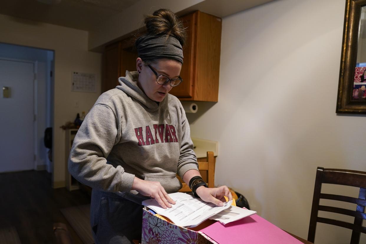 Samantha Richards has been on Medicaid her whole life and currently works two part-time jobs as a custodian. (AP Photo/Darron Cummings)