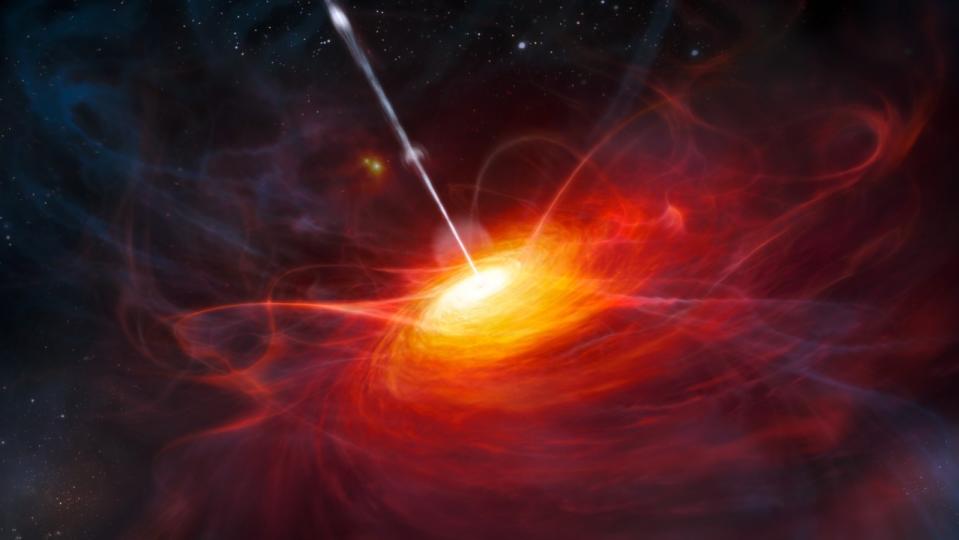 An illustration of a supermassive black hole.