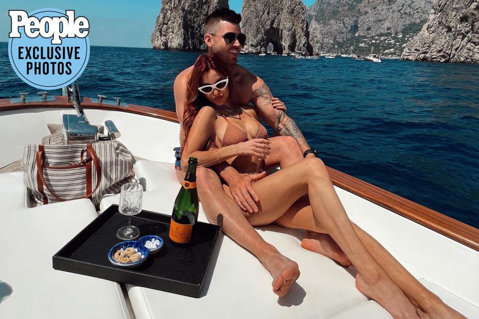 Luke Pell &amp; Amanda Mertz Where was the image taken – Positano/Capri When was the image taken – June 30, 2022 Who took the photograph – friend on iphone Full credit line – Courtesy of Luke Pell