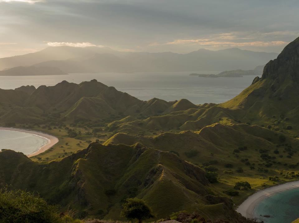 An aerial view of Padar Island.