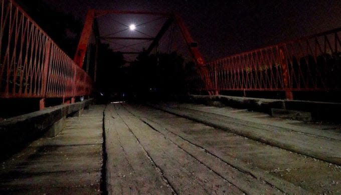 Old Alton Bridge, also known as Goatman's Bridge, in Denton