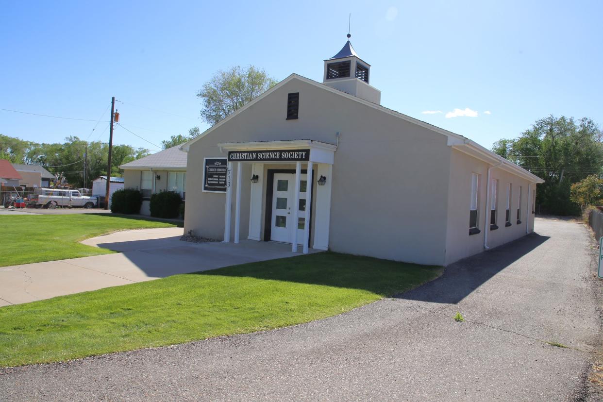 The First Church of Christ, Scientist on North Dustin Avenue in Farmington, where a mass shooter was shot and killed by Farmington police on May 15, 2023.