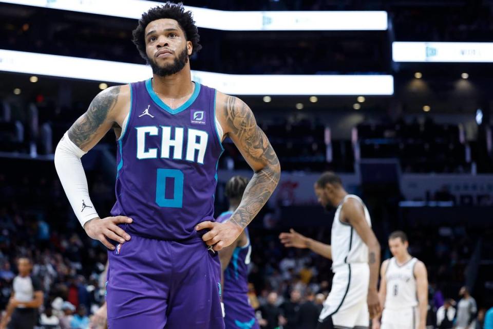 Miles Bridges rejoined the Hornets this summer and is serving a 30-game suspension for a previous domestic violence arrest