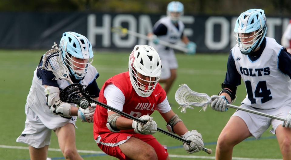 Wall at CBA boys lacrosse in Middletown Wednesday, April 10, 2024.