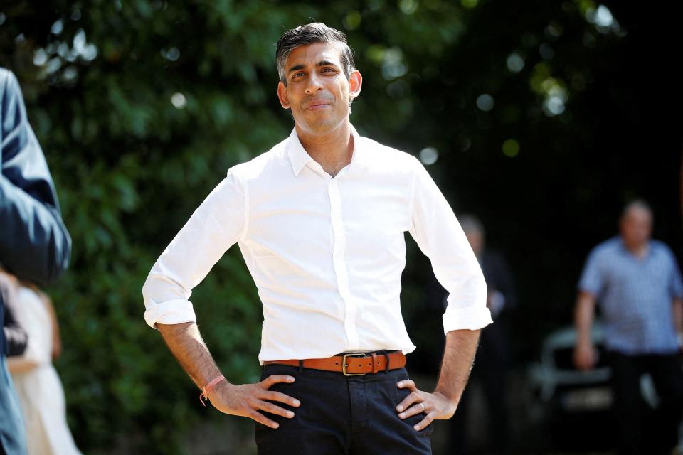 Rishi Sunak, candidate to become Britain's next prime minister and Conservative party leader, attends a campaign event in Tunbridge Wells, Kent, on July 29, 2022. - The Conservative leadership election result will be announced on September 5. (Photo by PETER NICHOLLS / POOL / AFP) (Photo by PETER NICHOLLS/POOL/AFP via Getty Images)