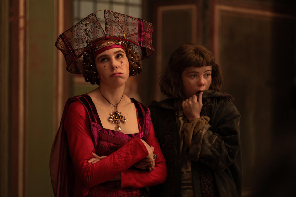 Zosia Mamet and Saoirse-Monica Jackson in a still from The Decameron