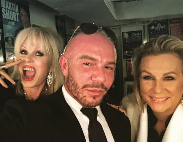 Alex Perry with Jennifer Saunders and Joanna Lumley. Source: Instagram