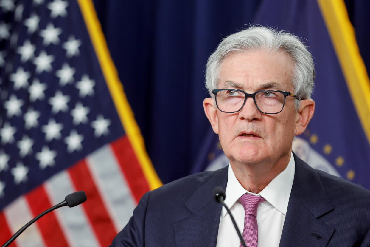 U.S. Federal Reserve Chair Jerome Powell addresses reporters after the Fed raised its target interest rate by a quarter of a percentage point, during a news conference at the Federal Reserve Building in Washington, U.S., February 1, 2023. REUTERS/Jonathan Ernst