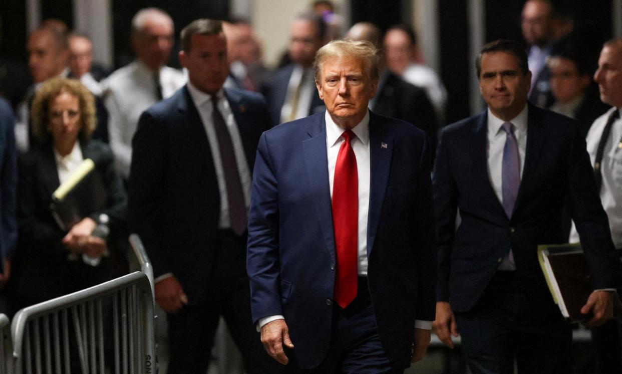 <span>Donald Trump has called for a delay over ‘violations’ in the discovery process. Prosecutors say the former president’s lawyers are responsible for the delay.</span><span>Photograph: Andrew Kelly/Reuters</span>