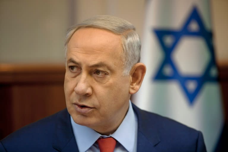 Kaiya, adopted by Israeli Prime Minister Benjamin Netanyahu (pictured) is in the doghouse after reportedly biting a lawmaker and a minister's husband