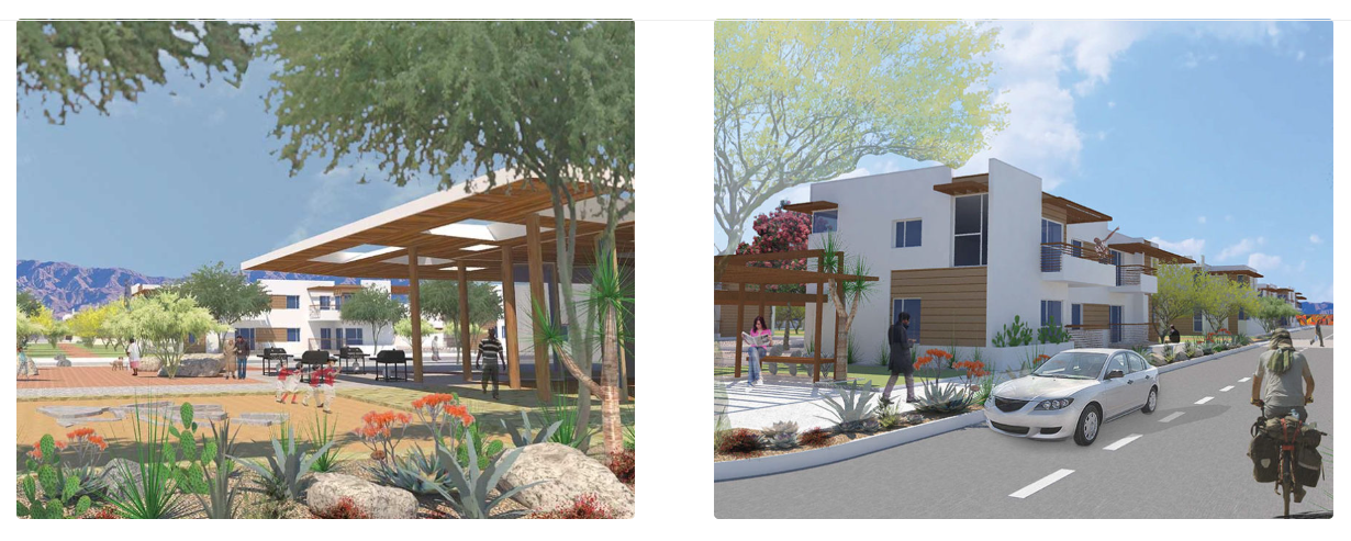 Renderings from developer Abode Communities show plans for the Villa Verde affordable apartment complex in Coachella.