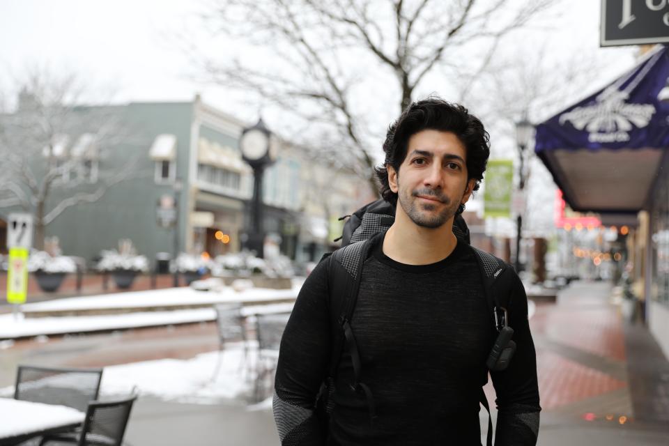 Michael Zervos visited with Hometown Life, part of the USA TODAY Network, in downtown Northville, Mich. a few days before embarking on his trip around the world.