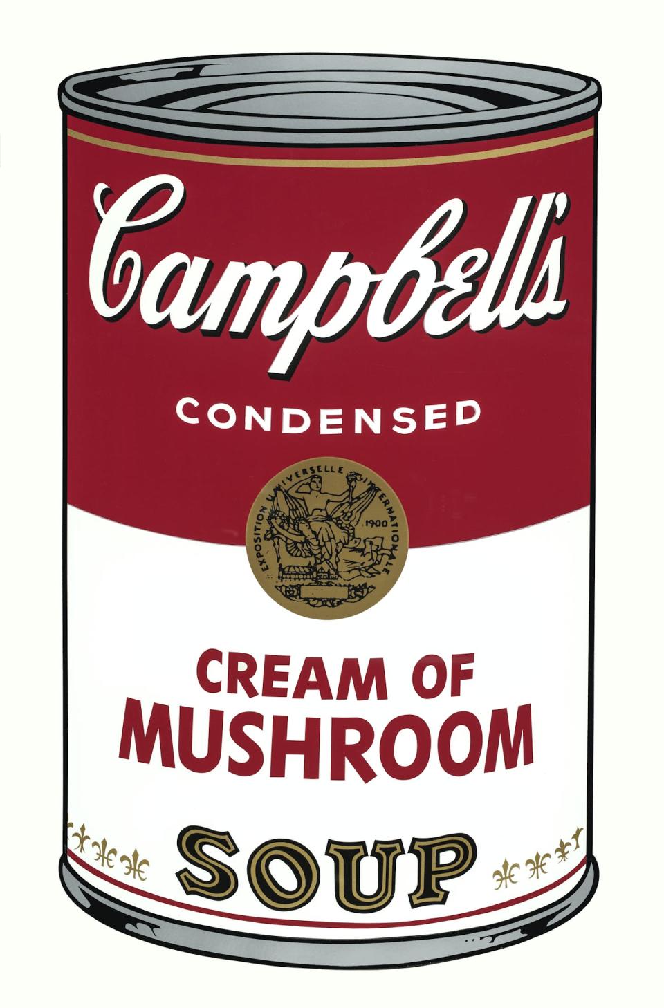 Andy Warhol, born Pittsburgh, Pennsylvania, United States 1928, died New York, United States 1987, Cream of mushroom soup, 1968, New York, colour screenprint on paper, 81.0 x 47.5 cm (image), 88.8 x 58.5 cm (sheet); South Australian Government Grant 1977, Art Gallery of South Australia, Adelaide, © Andy Warhol Foundation for the Visual Arts, Inc. ARS/Copyright Agency.
