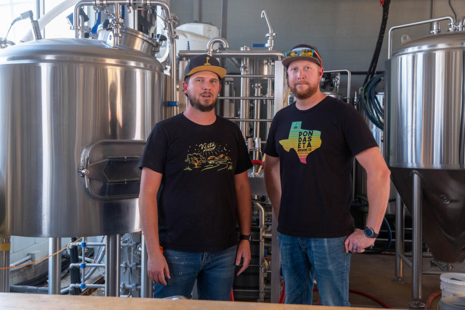 Owners of Pondaseta Brewing Company Kaleb West and Trevor Martin at their original location in Amarillo.