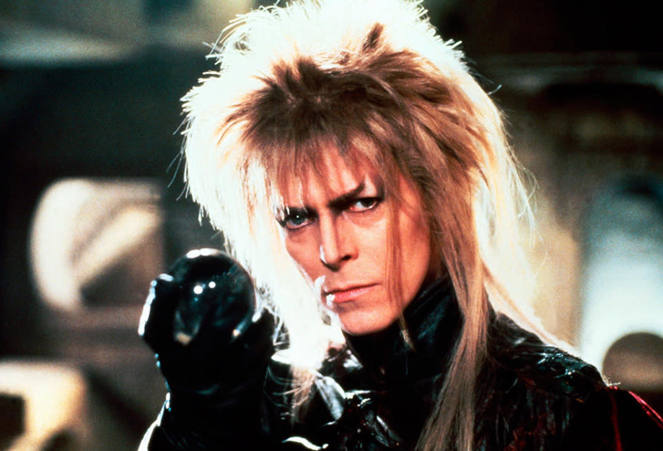 Bowie also, of course, could rock fantasy-style getups way past his Ziggy Stardust days. Here, he stars as Jareth the Goblin King in the 1986 film ‘Labyrinth.’