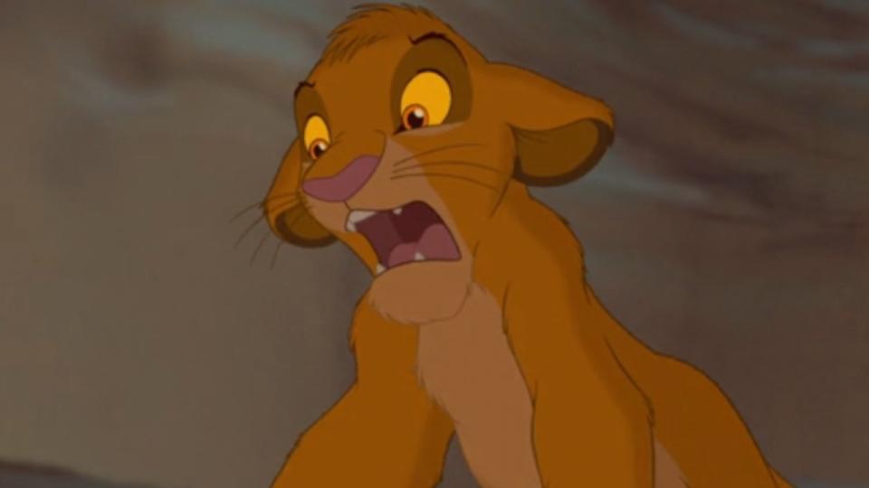 Simba screaming in The Lion King