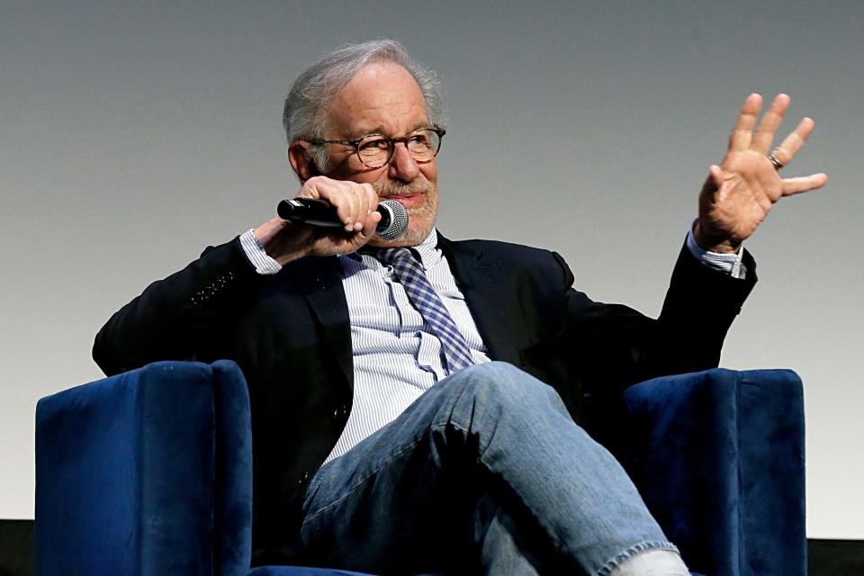 Steven Spielberg speaks after a 50th anniversary screening of "The Sugarland Express" at the Tribeca Film Festival on June 15, 2024.