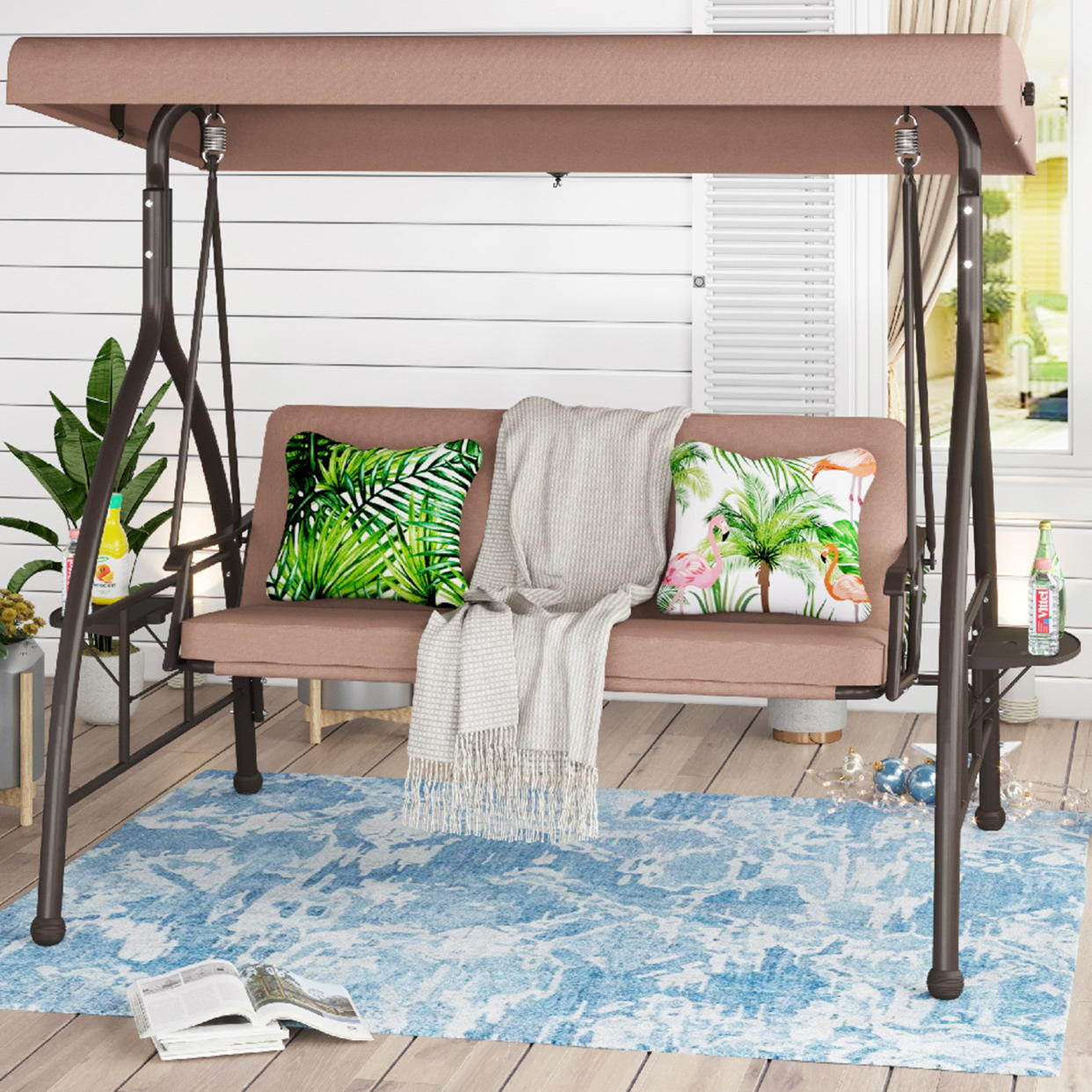 <p><a href="https://go.redirectingat.com?id=74968X1596630&url=https%3A%2F%2Fwww.walmart.com%2Fip%2FSophia-William-3-Seat-Outdoor-Converting-Canopy-Swing-Glider-Patio-Hammock-with-Foldable-Side-Table-Beige%2F1092015218&sref=https%3A%2F%2Fwww.thepioneerwoman.com%2Fhome-lifestyle%2Fentertaining%2Fg43853952%2Fbest-walmart-patio-furniture%2F" rel="nofollow noopener" target="_blank" data-ylk="slk:Shop Now;elm:context_link;itc:0;sec:content-canvas" class="link rapid-noclick-resp">Shop Now</a></p><p>Sophia & William Outdoor Canopy Swing</p><p>walmart.com</p><p>$329.99</p><span class="copyright">Walmart</span>