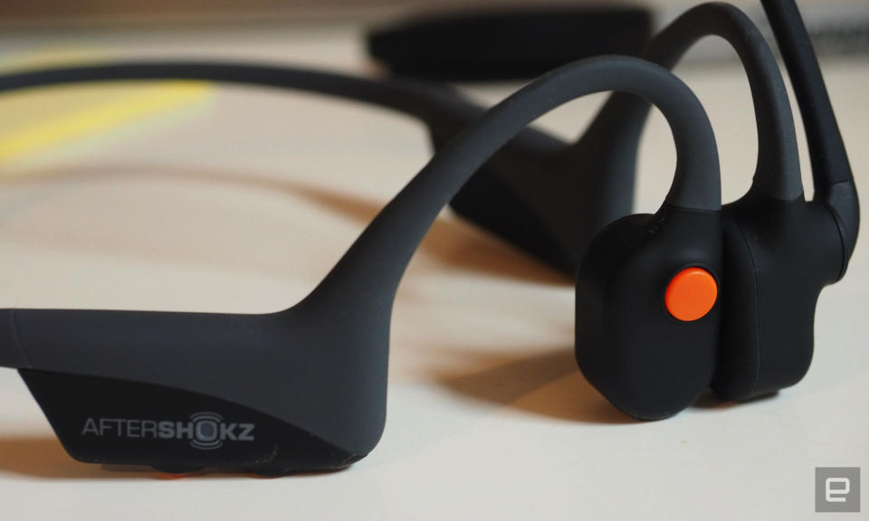 AfterShokz office-oriented bone conduction headphones.