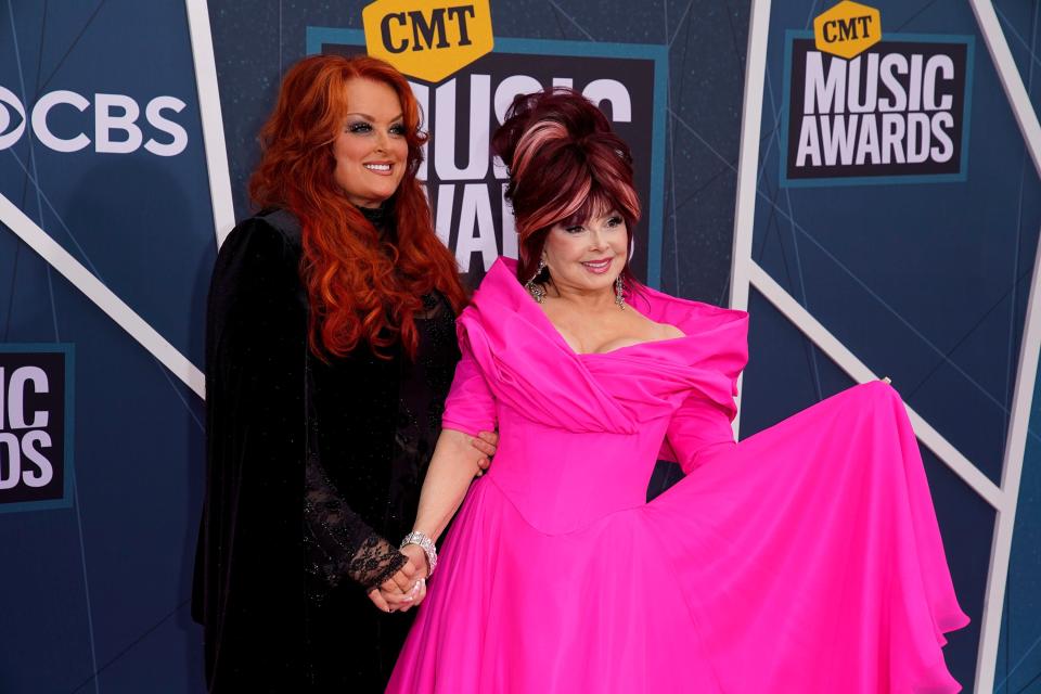 Wynona and Naomi Judd arrive for the CMT Music Awards at Municipal Auditorium in Nashville, Tenn., Monday, April 11, 2022.